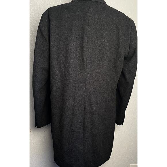 Uniqlo Men’s Chesterfield Overcoat Wool Cashmere Blend XL Dark Gray Full Length - Picture 3 of 10